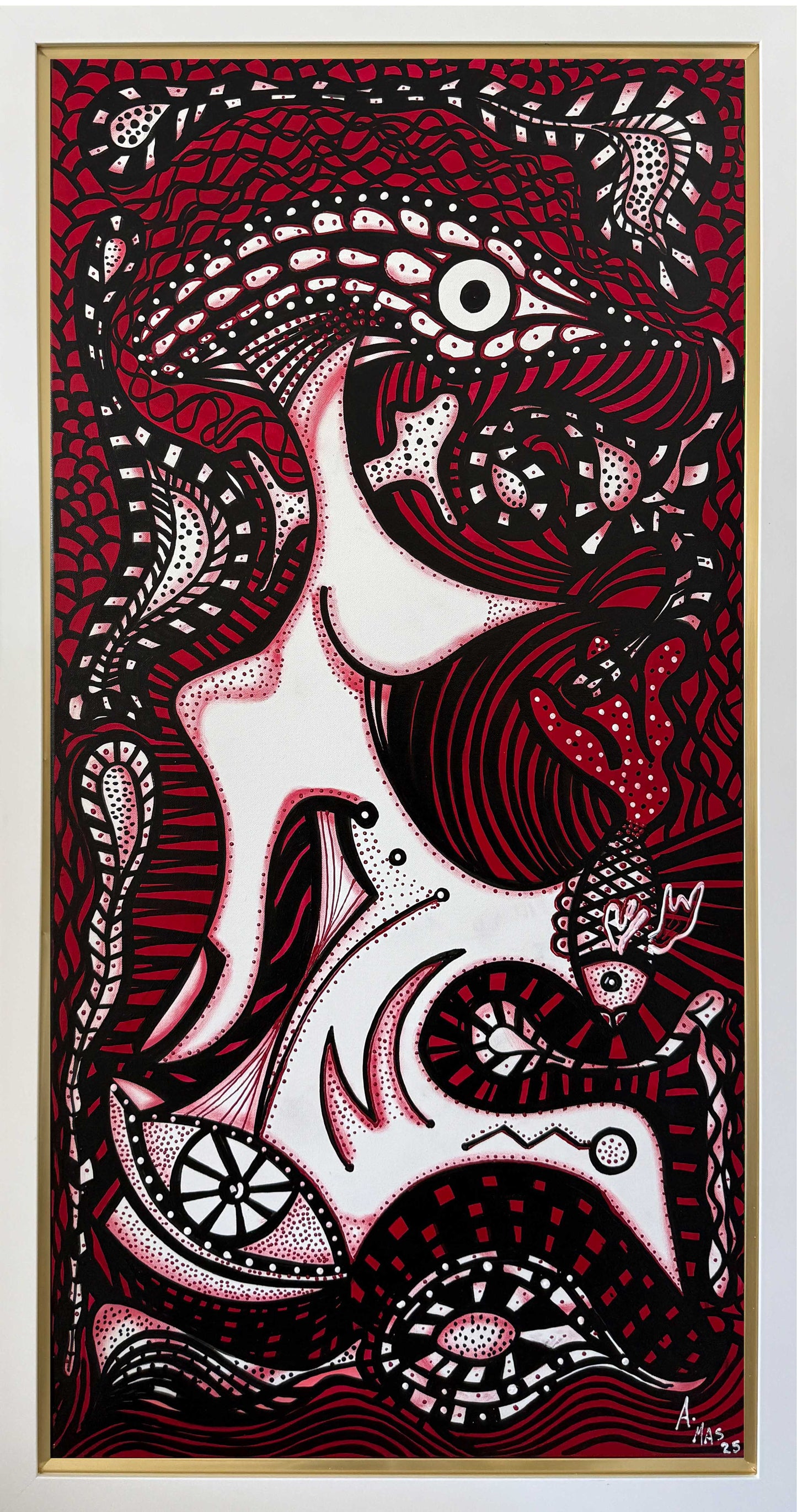 "Crimson Muse" - Vibrant Cuban Surrealism by Adrian Mas