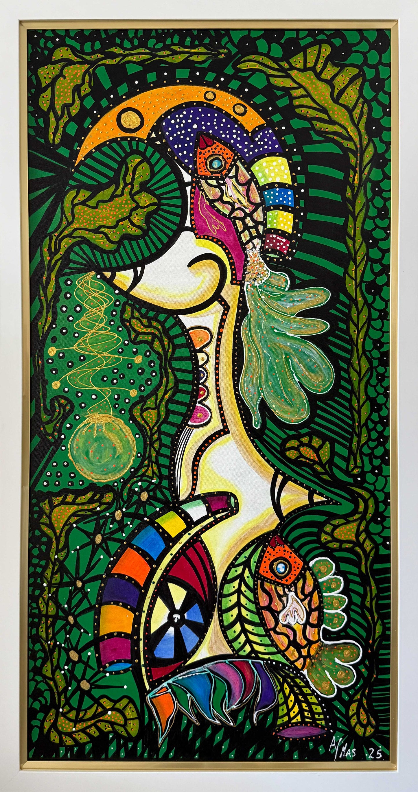 "Emerald Awakening" - Modern Cuban Figurative Art by Adrian Mas