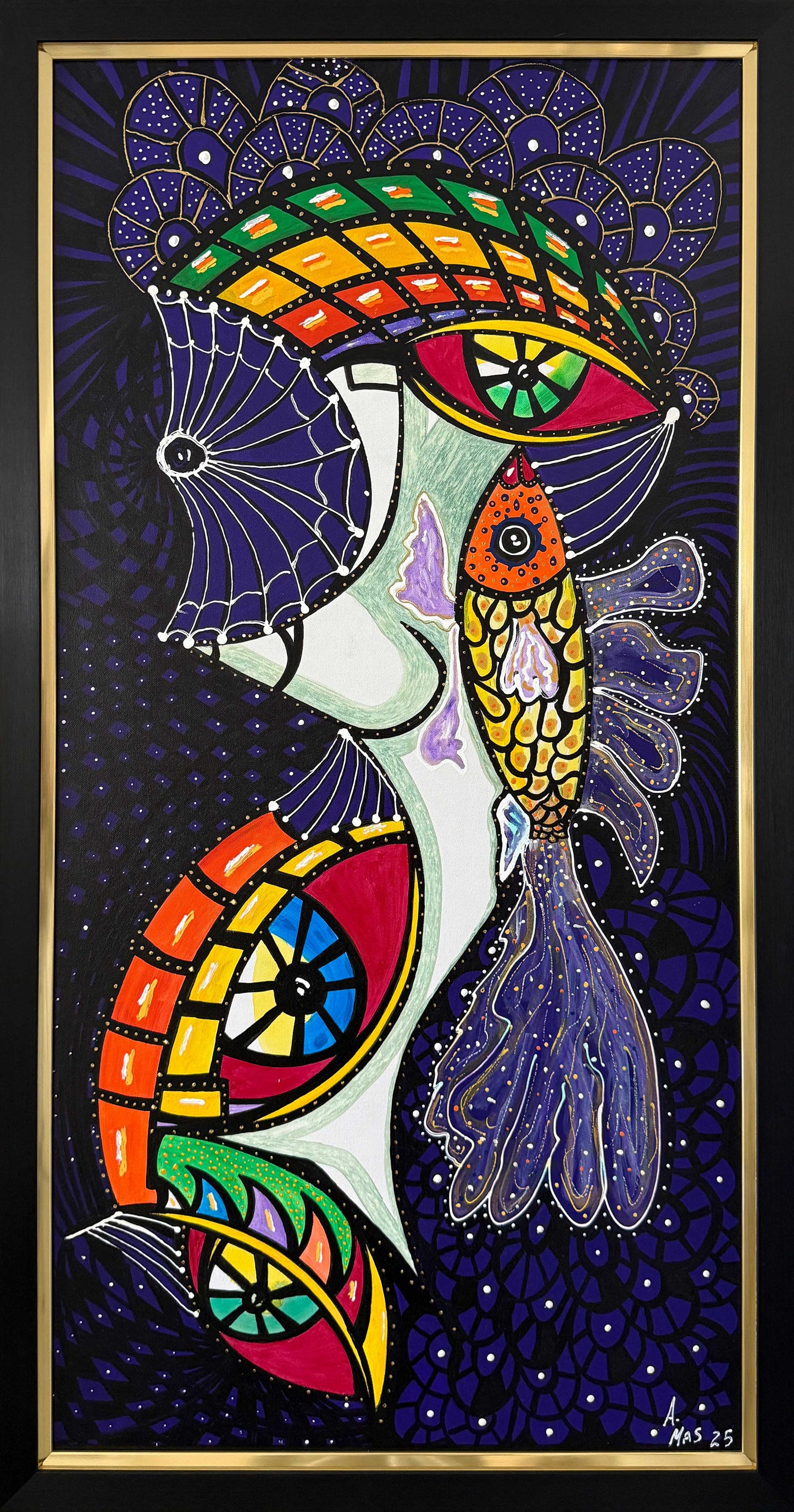 "Oceanic Muse" - Surrealist Figurative Painting by Adrian Mas